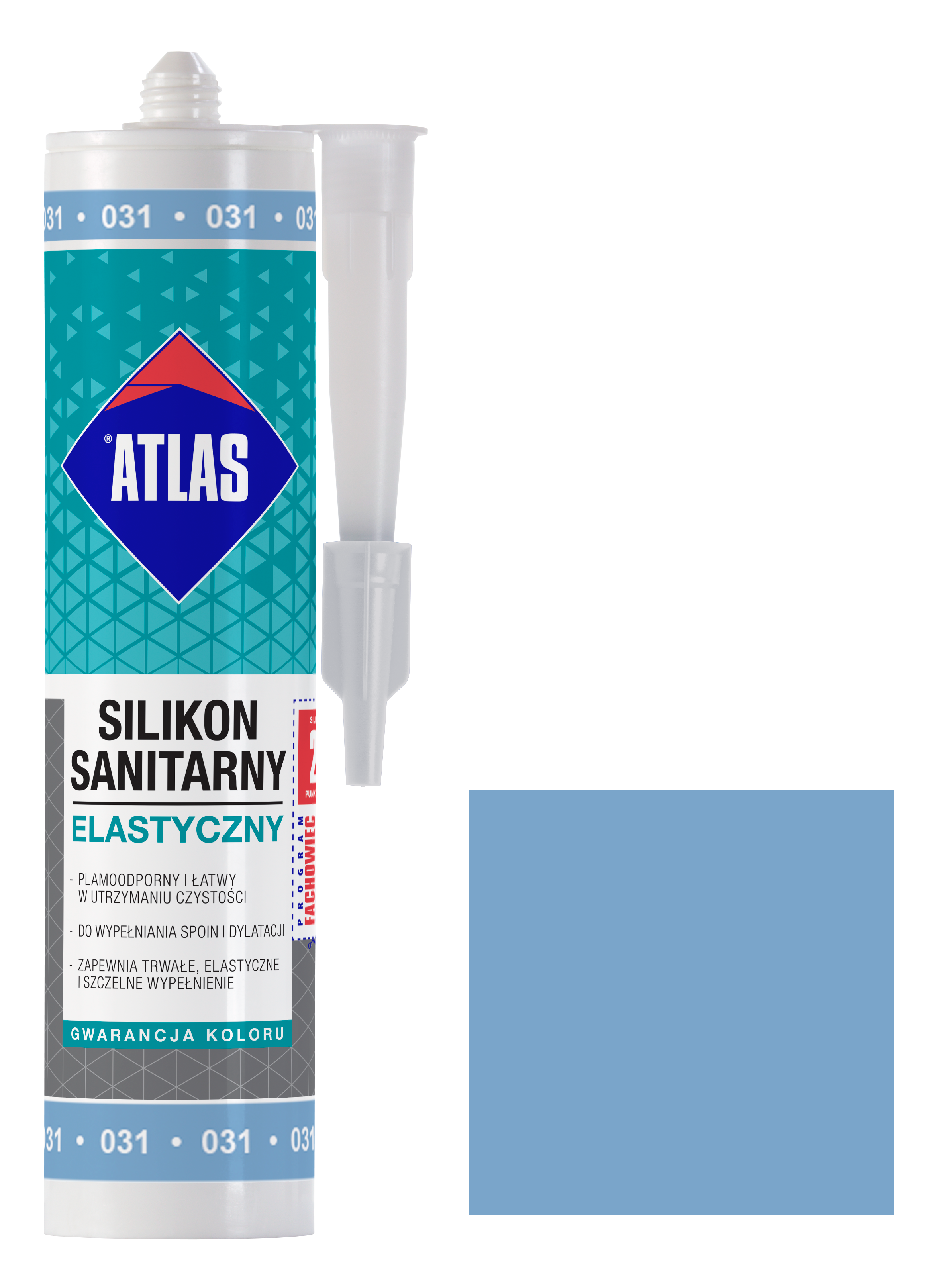 Silikon sanitarny elastyczny 031 błękitny 280 ml Atlas - Bricomarche.pl