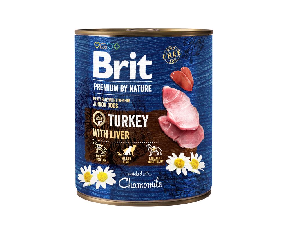 Karma mokra dla psa PREMIUM BY NATURE 800 g TURKEY&LIVER Brit
