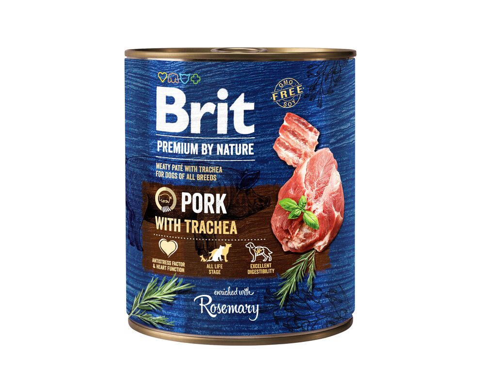 Karma mokra dla psa PREMIUM BY NATURE 800 g PORK&TRACHEA Brit