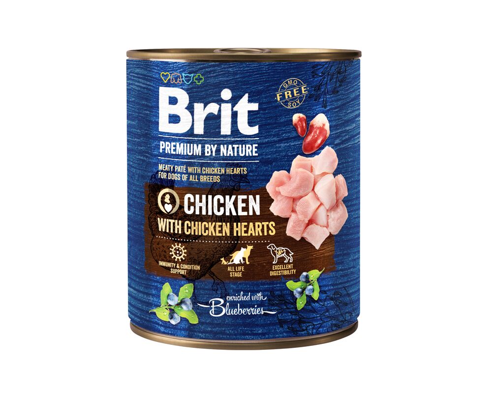 Karma mokra dla psa PREMIUM BY NATURE 800 g CHICKEN&HEARTS Brit