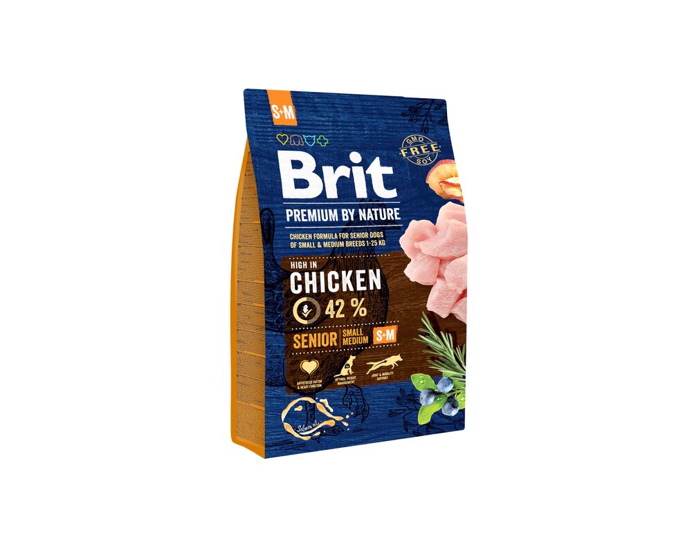 Karma sucha dla psa PREMIUM BY NATURE Senior S+M 3 kg Brit