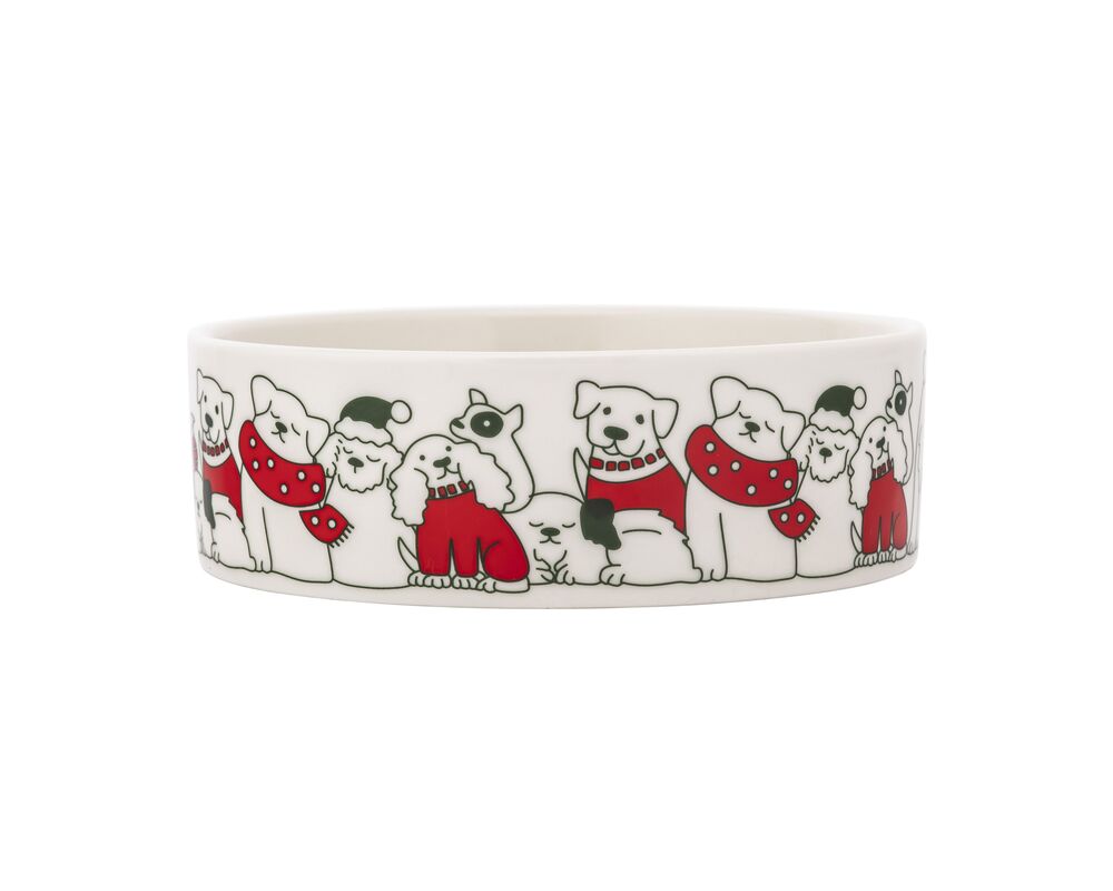 Miska porcelanowa dla psa świąteczna wzór III 15 x 15 x 5 cm