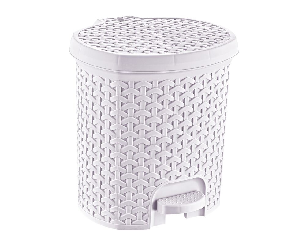 Kosz na śmieci z pedałem Tjark "rattan-style" 5,5 l nordic white
