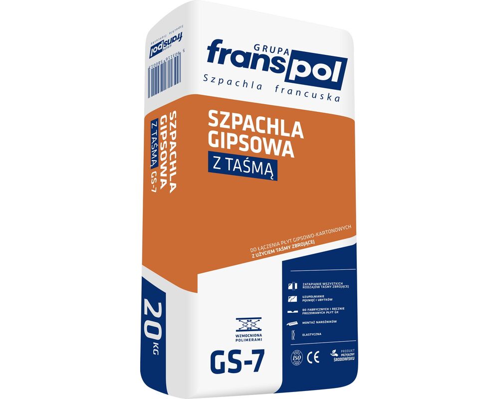 Szpachla do płyt gipsowo-kartonowych z "taśmą" GS-7 20 kg Franspol