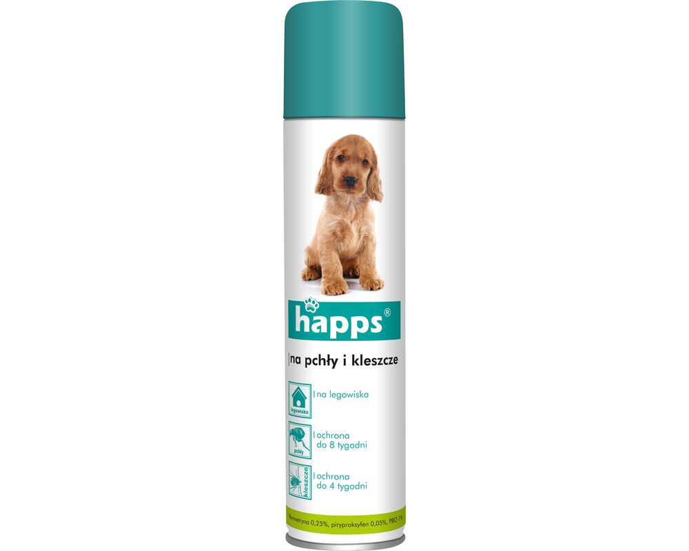 Spray happs dla psów na pchły i kleszcze 250 ml