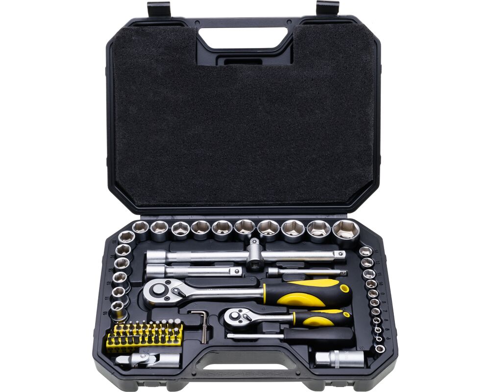 Zestaw kluczy nasadowych 1/4", 1/2", 72 szt.