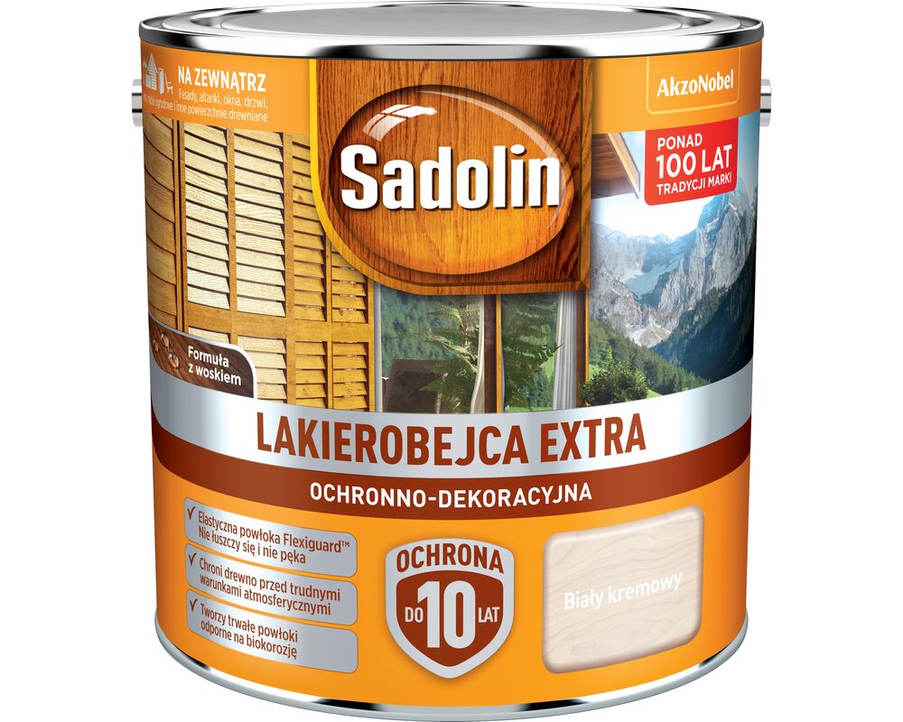Lakierobejca Ochronno-Dekoracyjna Extra Biały Kremowy 2,5 l Sadolin
