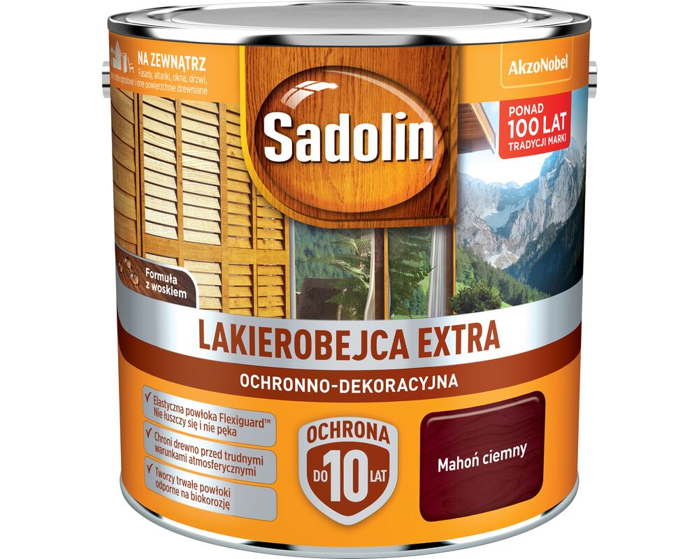 Lakierobejca Ochronno-Dekoracyjna Extra Ciemny Mahoń 2,5 l Sadolin