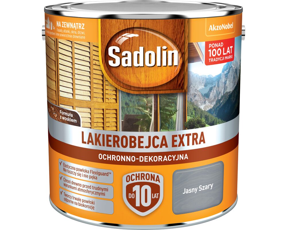 Lakierobejca Ochronno-Dekoracyjna Extra Jasny Szary 2,5 l Sadolin