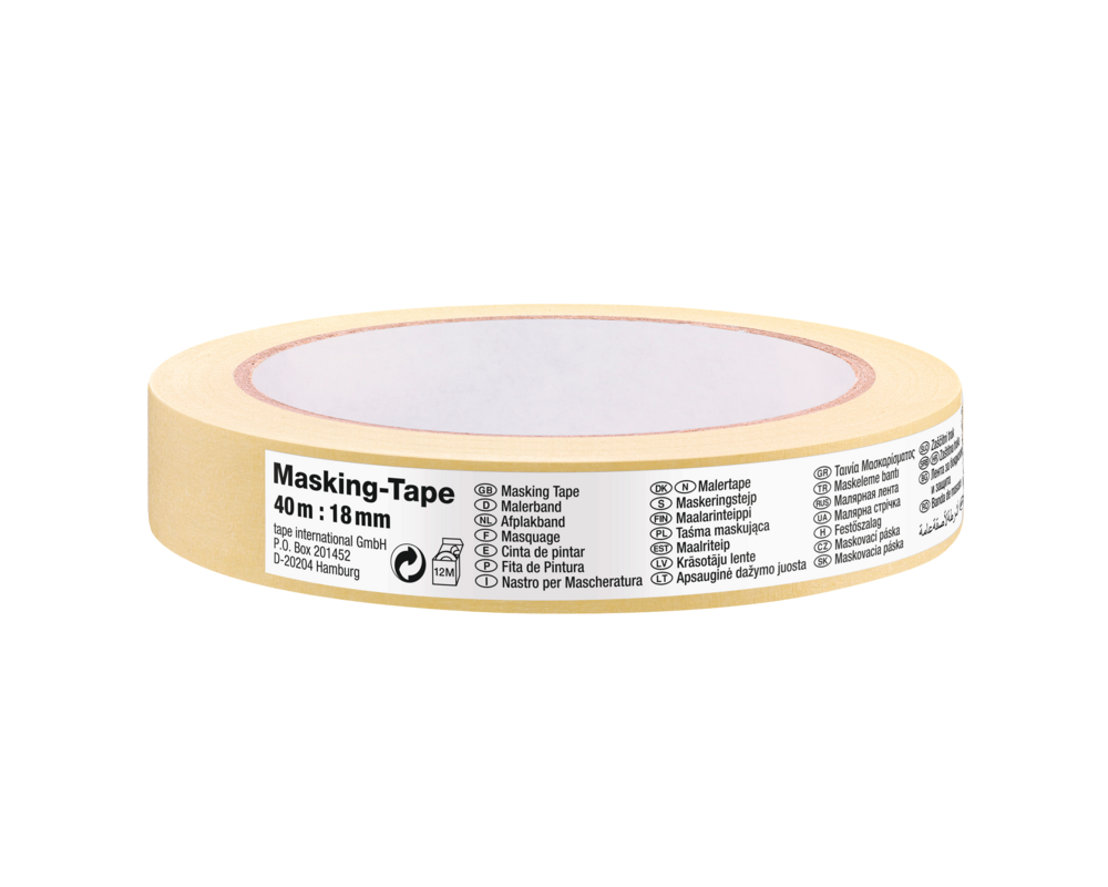 Taśma malarska maskująca Standard papierowa 40 m x 19 mm żółta tesa®