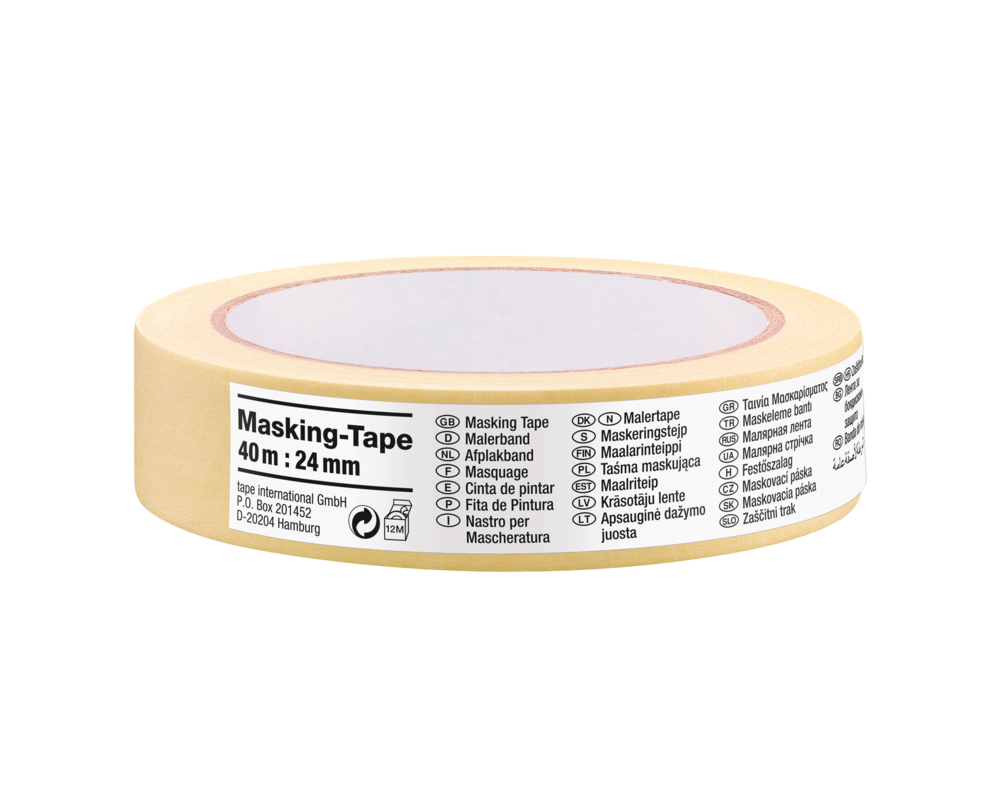 Taśma malarska maskująca Standard papierowa 40 m x 25 mm żółta tesa®