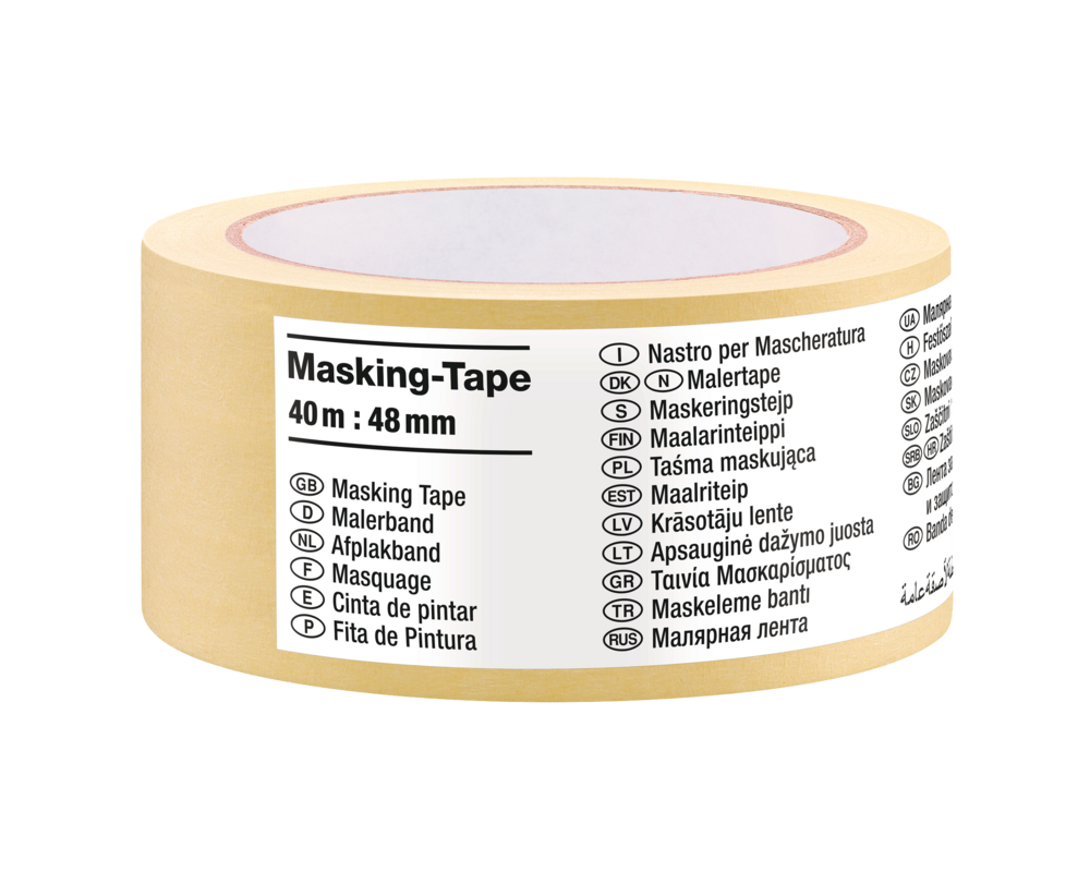 Taśma malarska maskująca Standard papierowa 40 m x 50 mm żółta tesa®