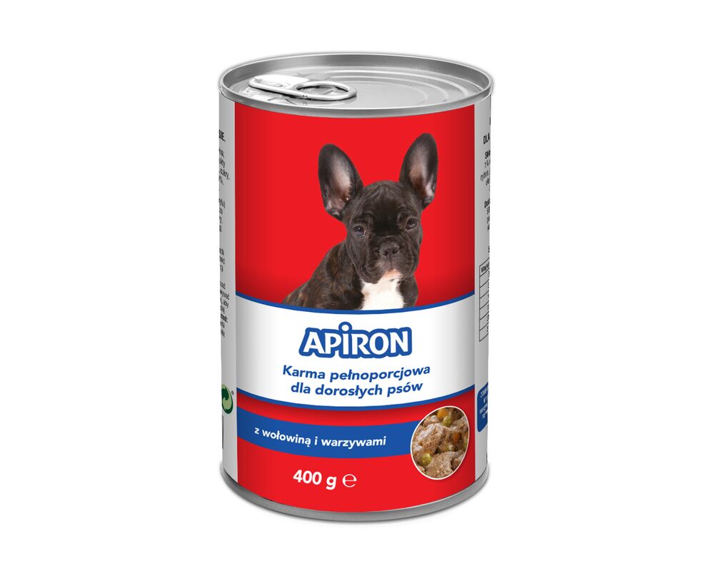 Karma dla psa wołowina / warzywa w sosie 400 g Apiron