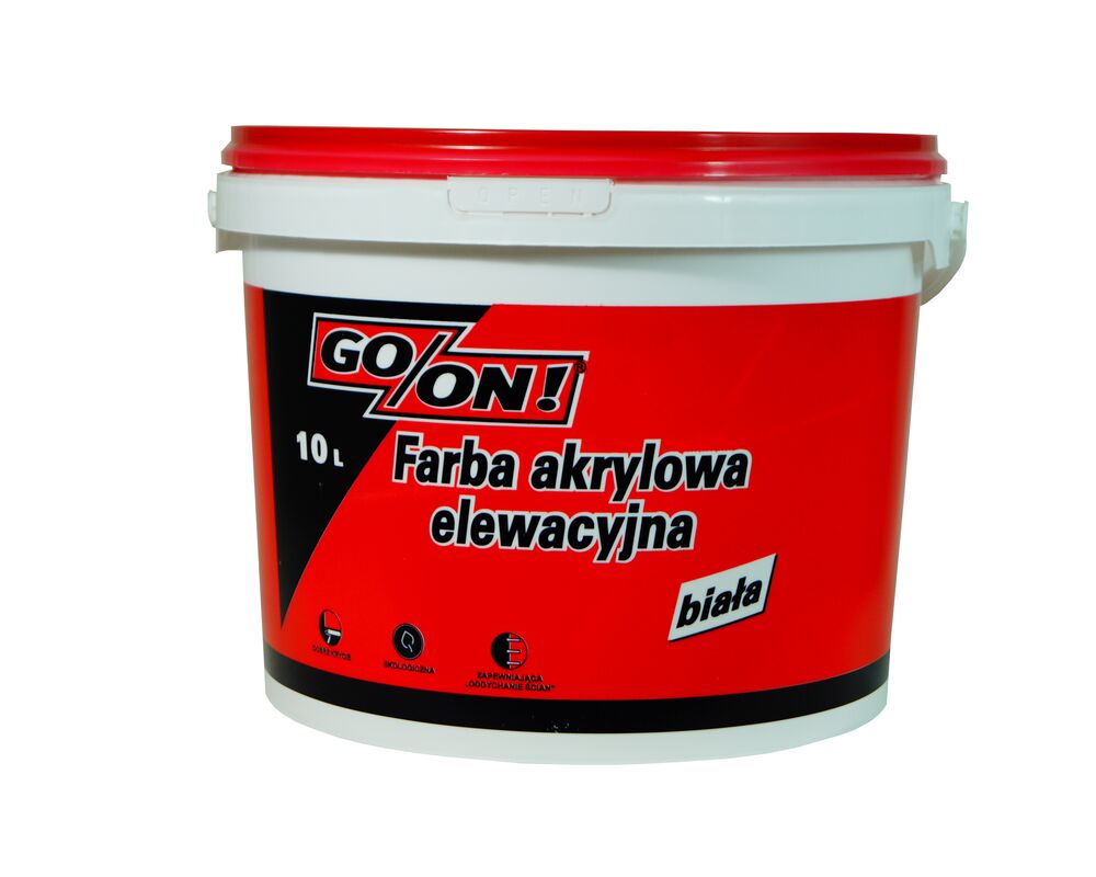 Farba elewacyjna akrylowa biała 10 l GO/ON!