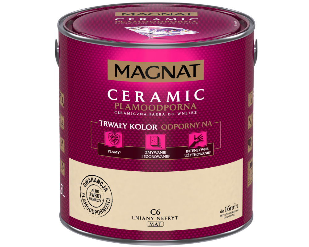 Farba ceramiczna lniany nefryt C6 2,5 l Magnat