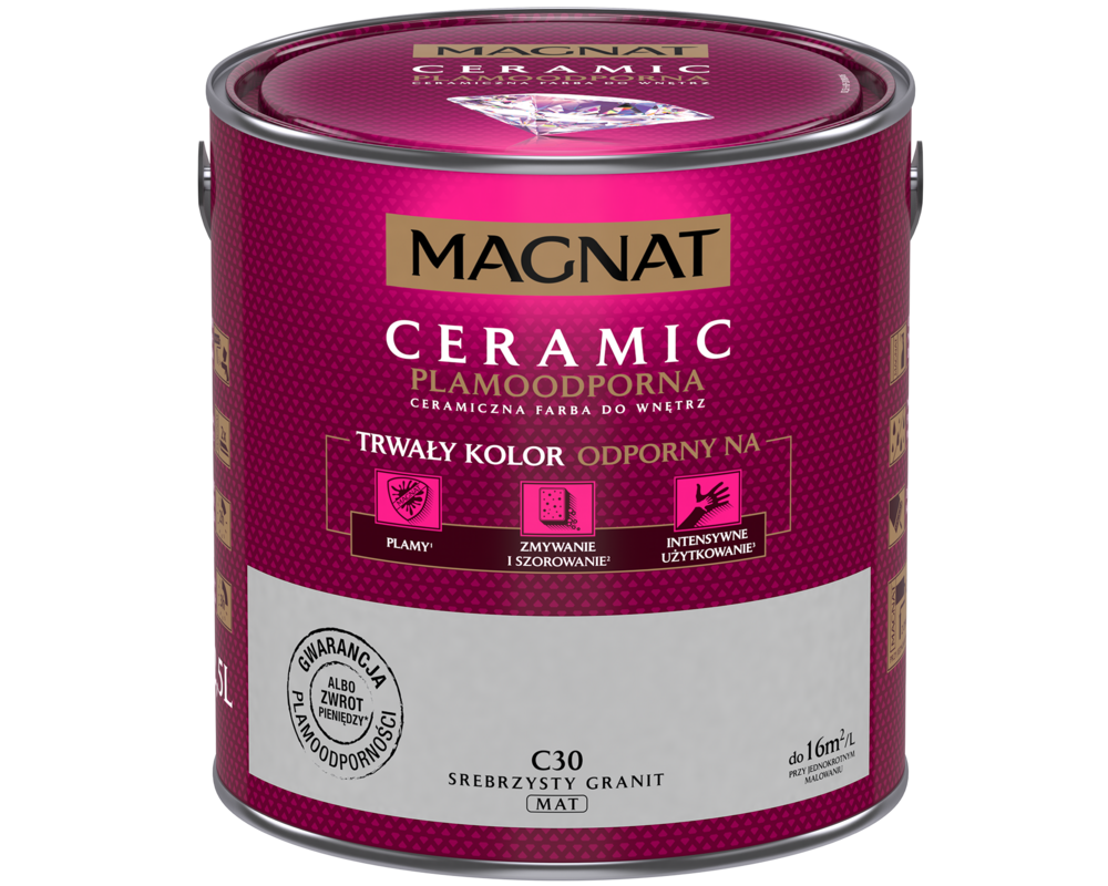 Farba ceramiczna srebrzysty granit C30 2,5 l Magnat
