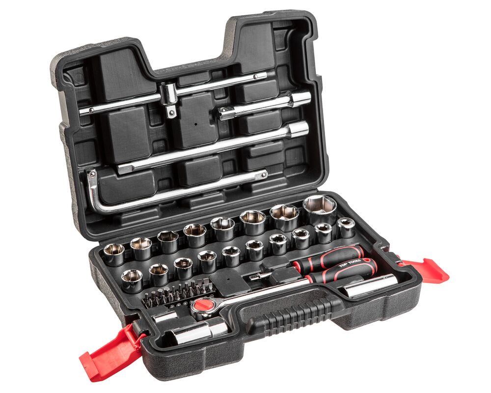 Klucze nasadowe 1/4", 1/2" zestaw 47 sztuk Top Tools
