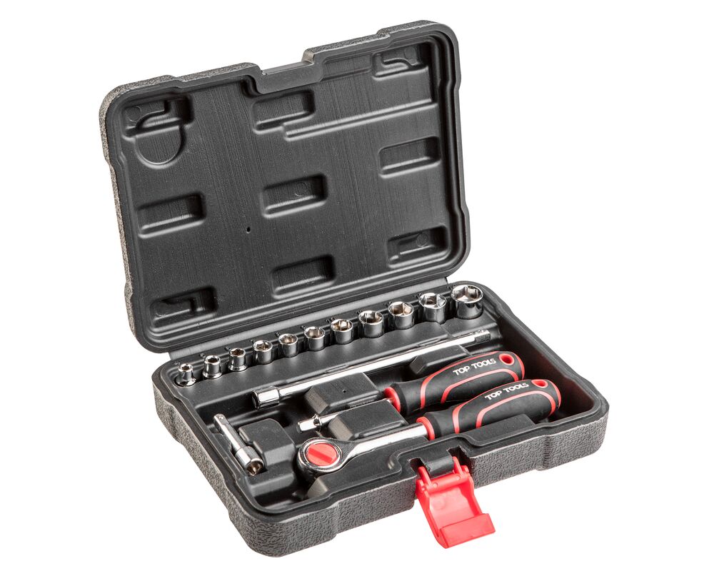 Klucze nasadowe 1/4" zestaw 15 sztuk Top Tools