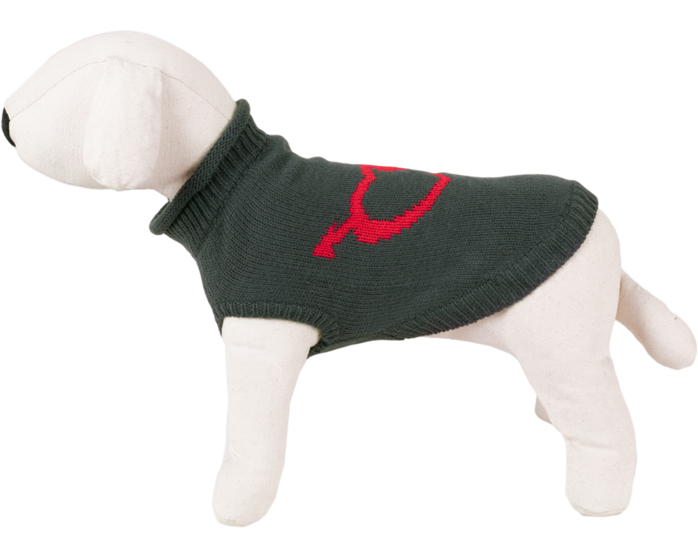 Sweter dla psa grafitowy w serca M-30 cm happet