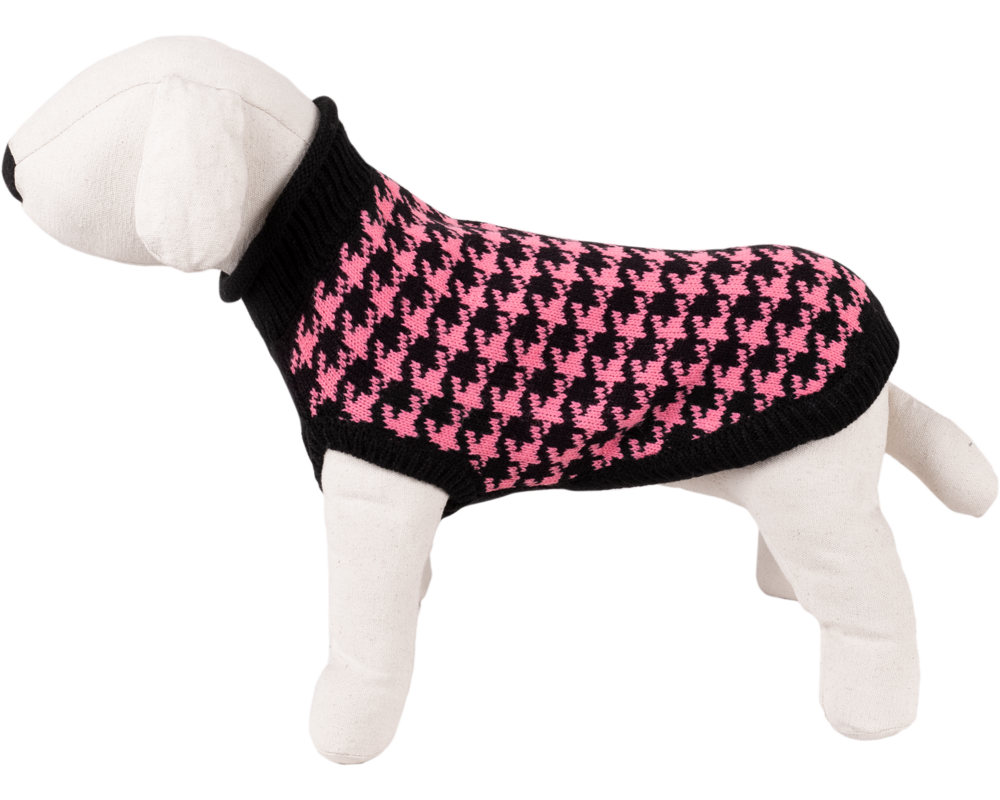 Sweter dla psa czarno-różowy M-30 cm
