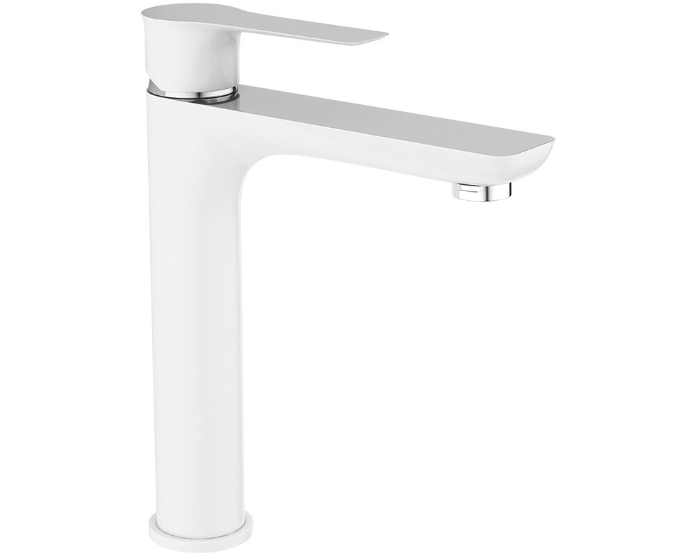 Bateria umywalkowa wysoka RAILA BLL 62ND chrom/biały Laveo