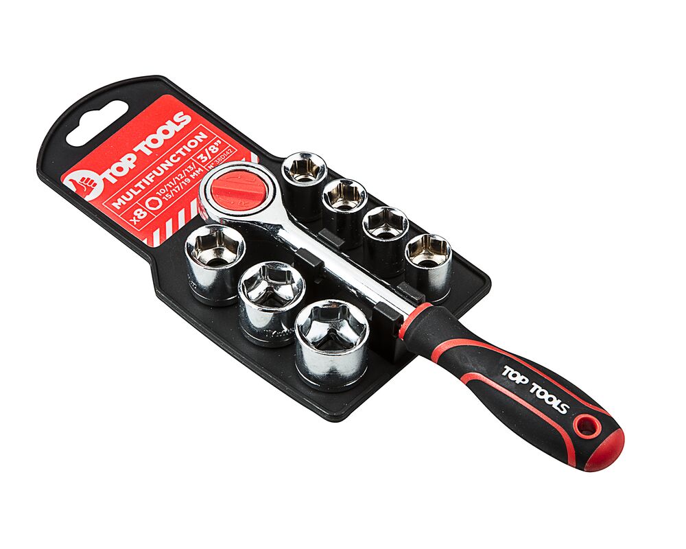 Klucz nasadowy 3/8", zestaw 8 sztuk Top Tools