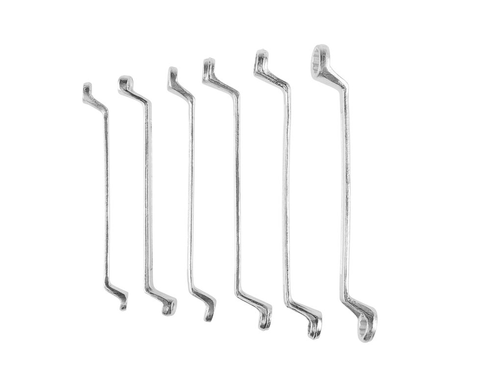 Klucz oczkowy odgięty 6 - 17 mm, zestaw 6 sztuk Top Tools