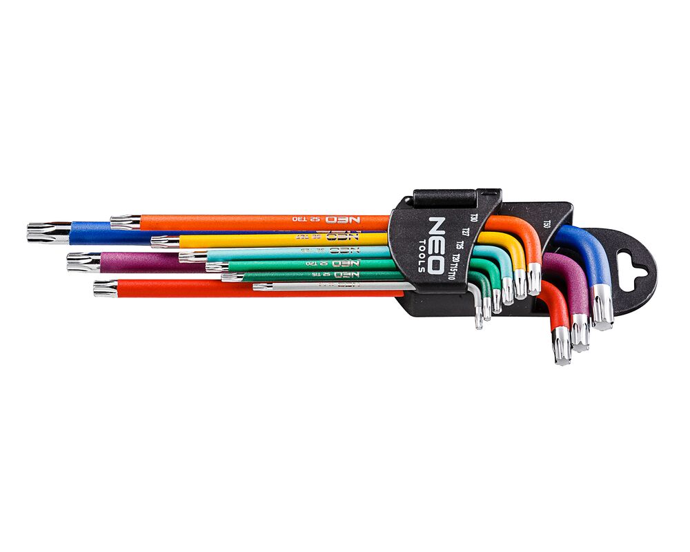 Klucz Torx T10 - 50, zestaw 9 sztuk kolorowe NEO