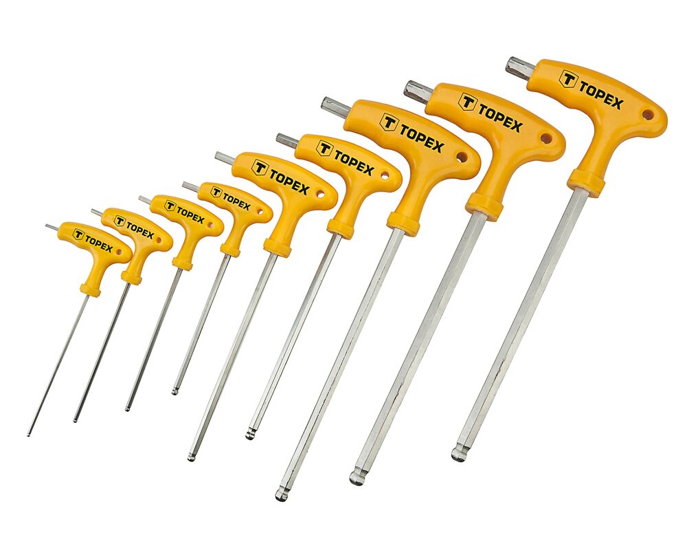Klucz Torx typu "T" T10 - T50, zestaw 9 sztuk TOPEX