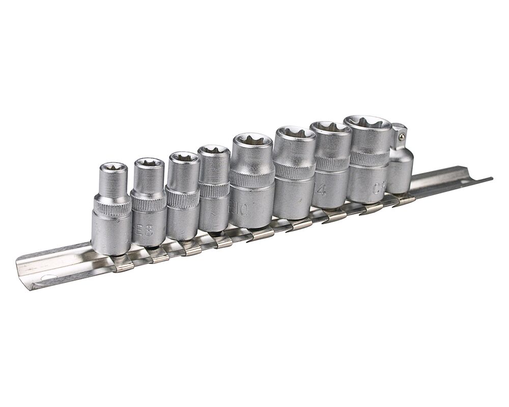 Nasadka Torx 1/4", 3/8", zestaw 9 sztuk, TOPEX
