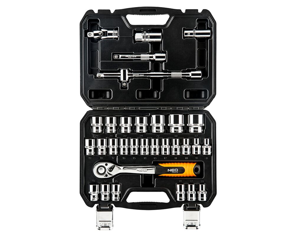 Klucz nasadowy 1/2", zestaw 32 sztuki, CrV NEO