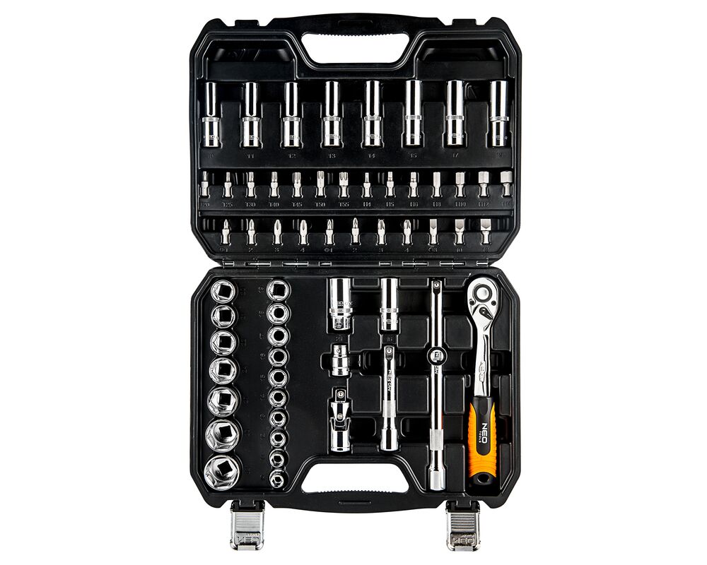 Klucz nasadowy 1/2", zestaw 58 sztuk, CrV NEO