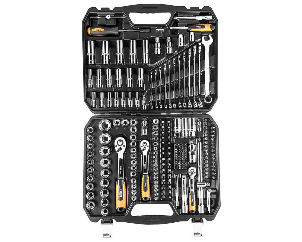 Klucz nasadowy 1/2", 3/8", 1/4", zestaw 219 sztuk, CrV NEO