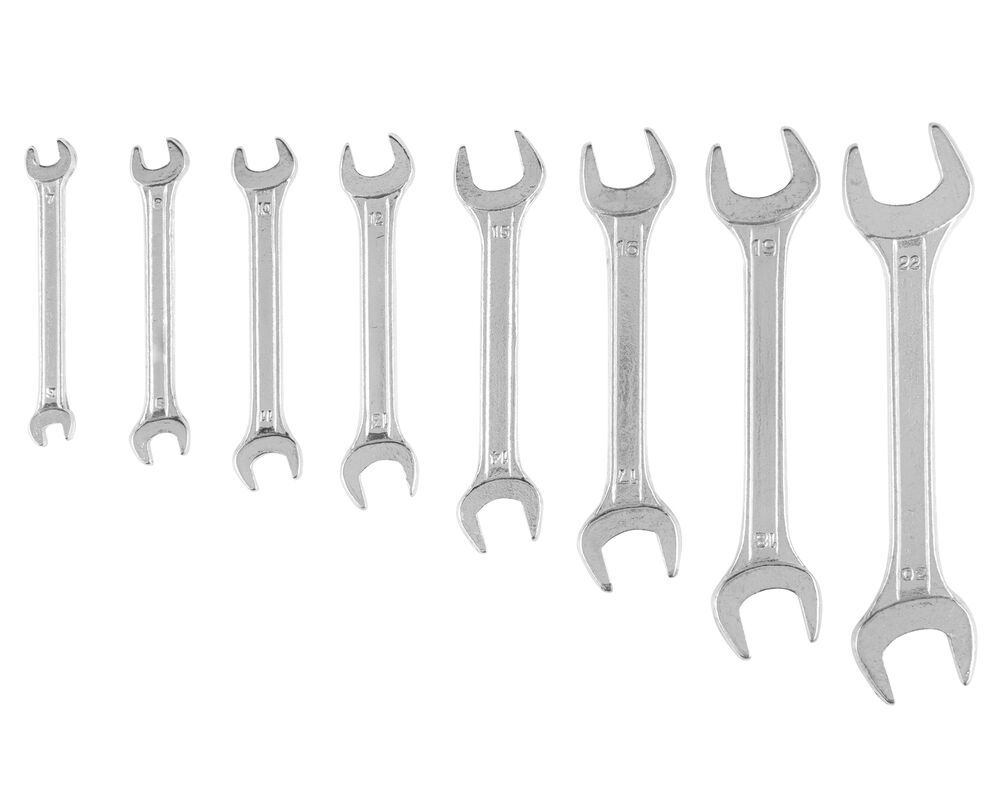 Klucz płaski dwustronny 6 - 22 mm, zestaw 8 sztuk Top Tools