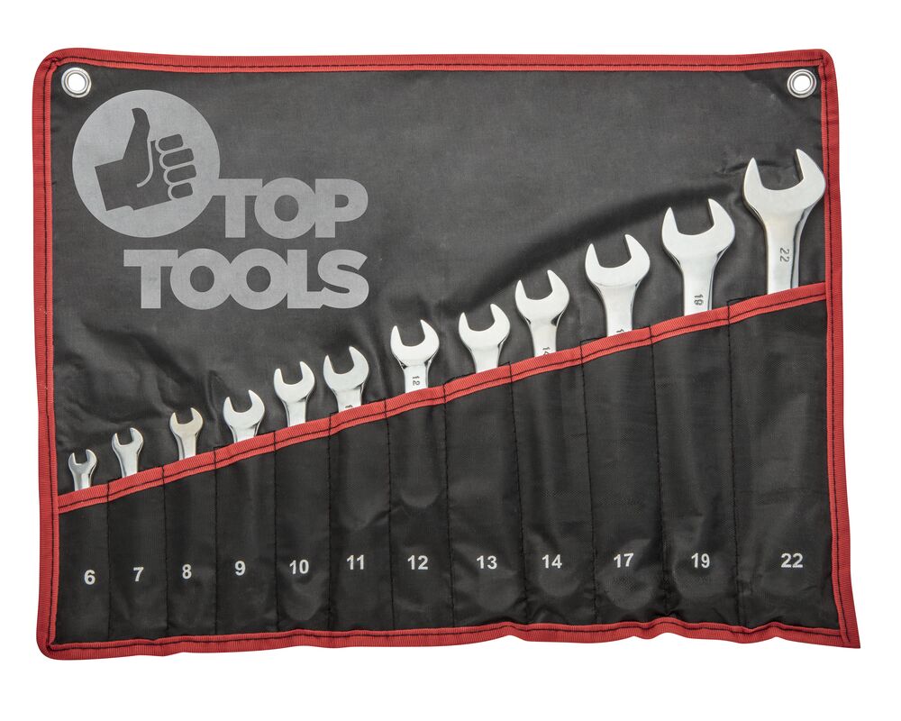 Klucz płasko - oczkowy 6 - 22 mm, zestaw 12 sztuk Top Tools