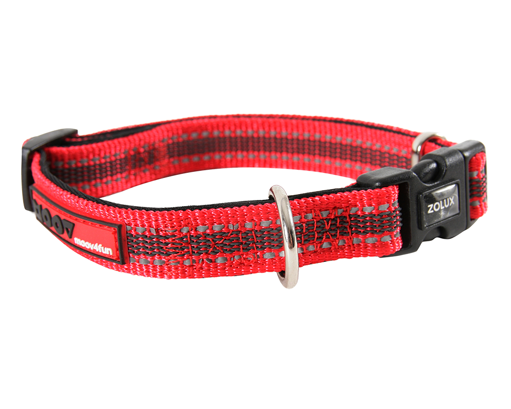 Obroża regulowana MOOV 15 mm czerwony ZOLUX