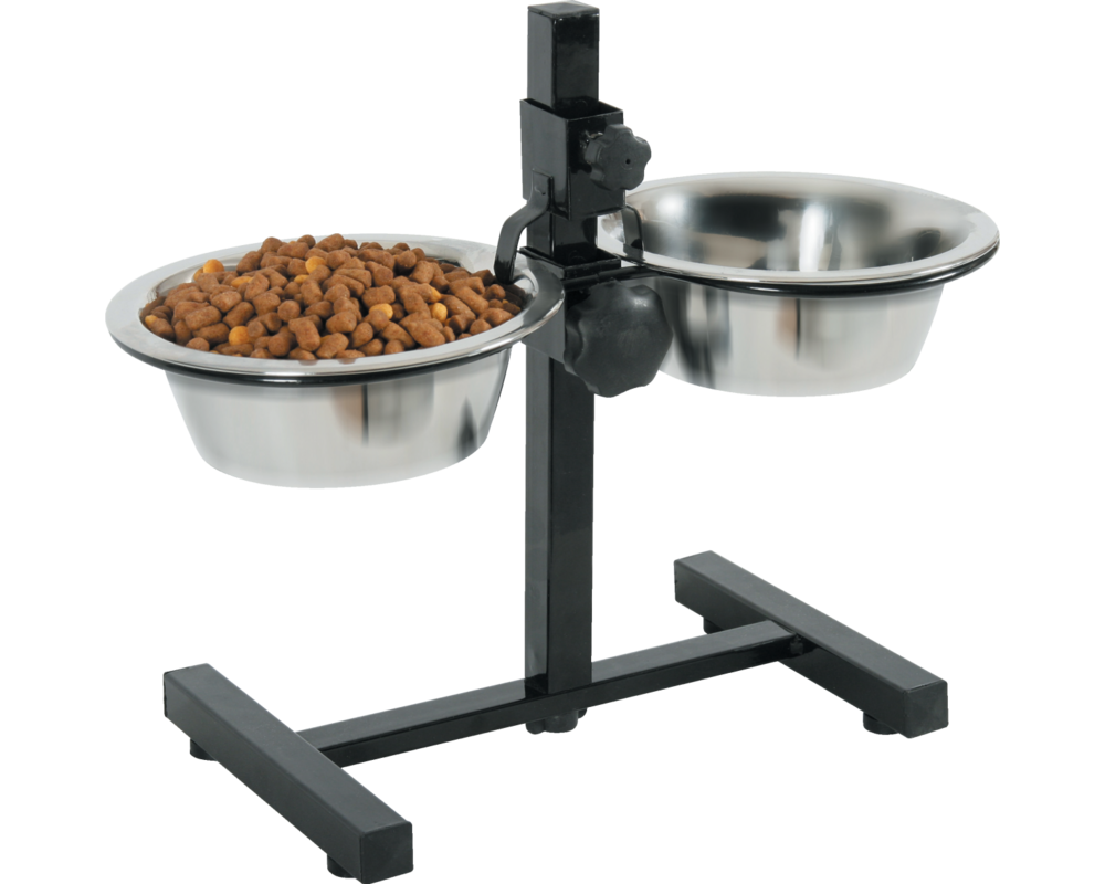 Zestaw 2 miski 16 cm 0,7 l + stojak regulowany ZOLUX