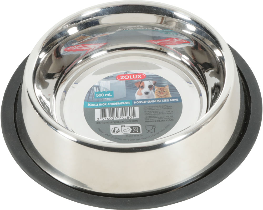 Miska Inox na gumie 19,5 cm 0,55 l ZOLUX