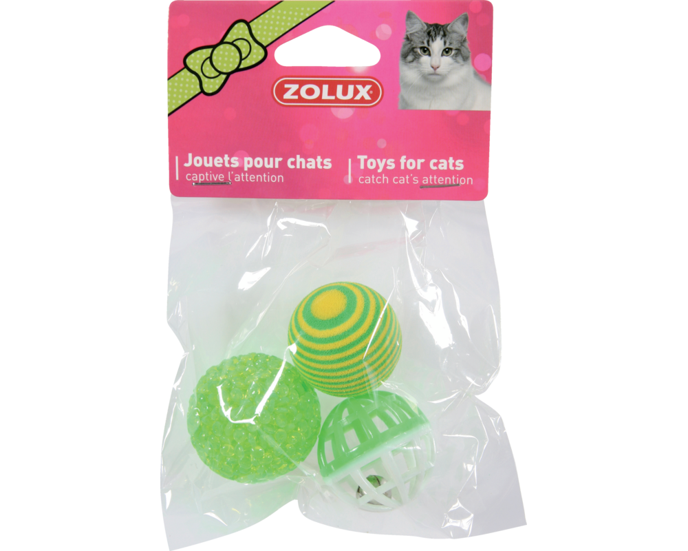 Zabawki dla kota 3 piłki różne 4 cm ZOLUX