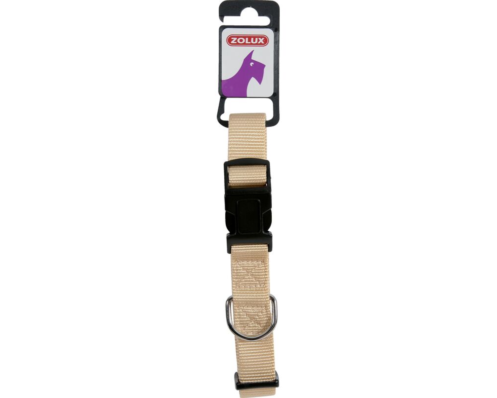 Obroża nylon regulowana 25 mm beżowy ZOLUX