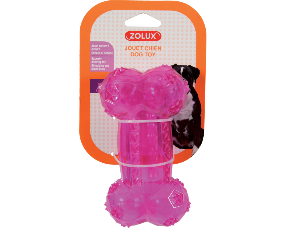 Zabawka TPR POP kość 14 cm różowy ZOLUX