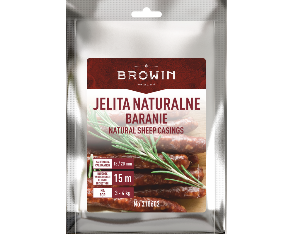 Jelita naturalne baranie 18/20 mm 15 m