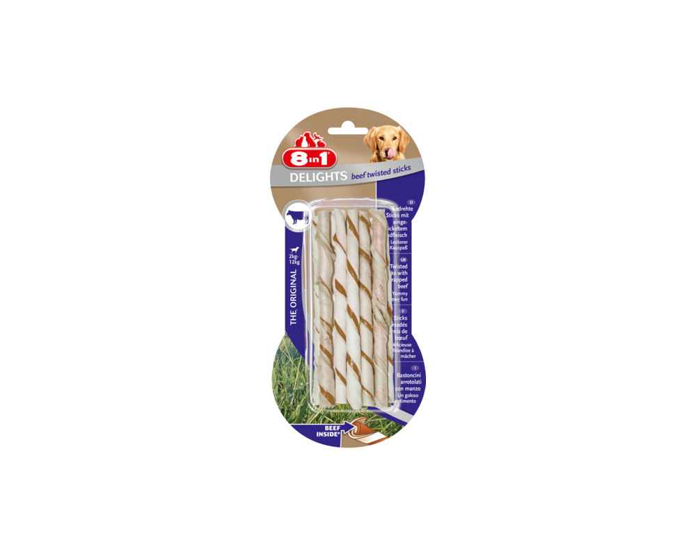 Przysmak Delights Beef Twisted Sticks 10 sztuk 8in1