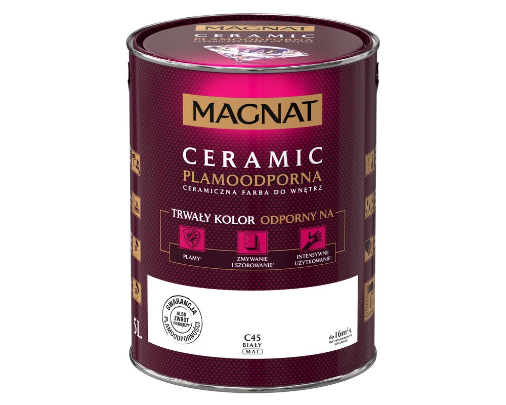 Farba ceramiczna biały C45 5 l Magnat 