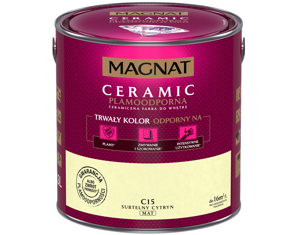 Farba ceramiczna MAGNAT Ceramic subtelny cytryn C15 2,5 l