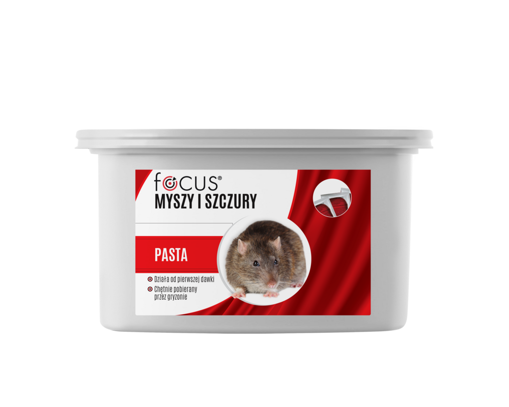 Pasta Focus zwalcza myszy i szczury 1 kg Agrosimex