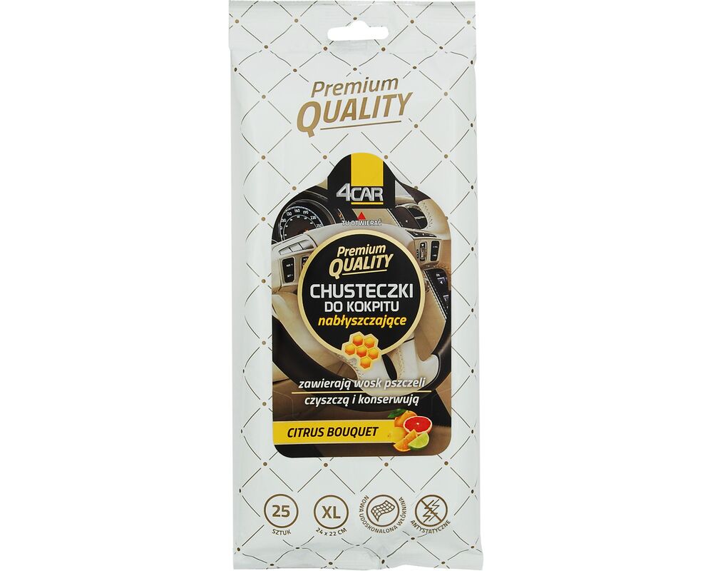 Chusteczki do kokpitu połysk 4CAR PREMIUM QUALITY