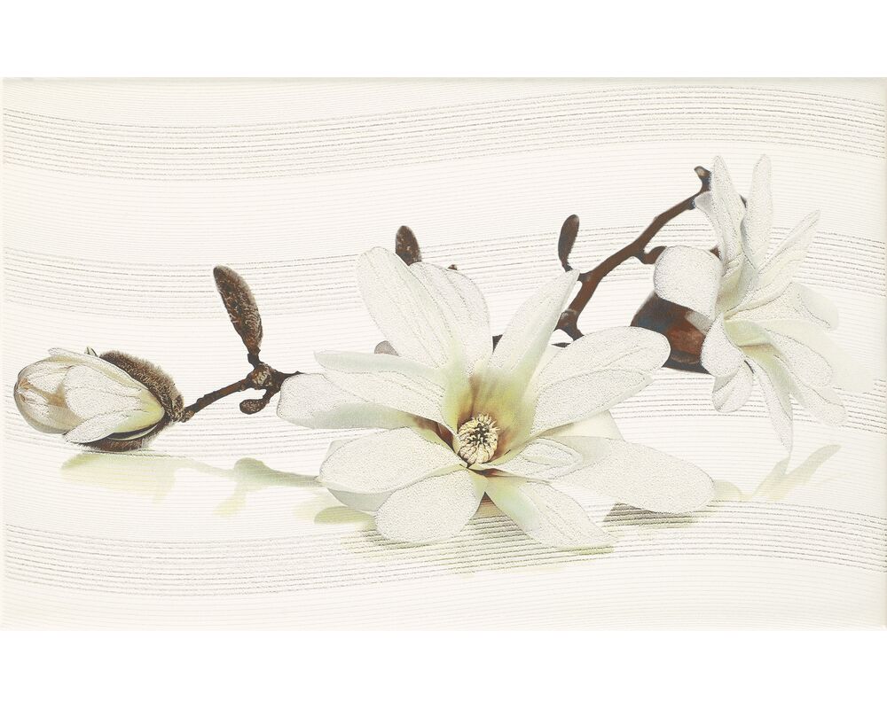 Dekor LIRA white flower 25 x 40