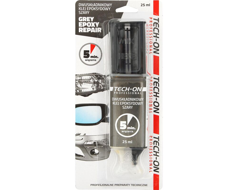 Klej dwuskładnikowy szary EPOXY REPAIR strzykawka 25 ml TECH-ON