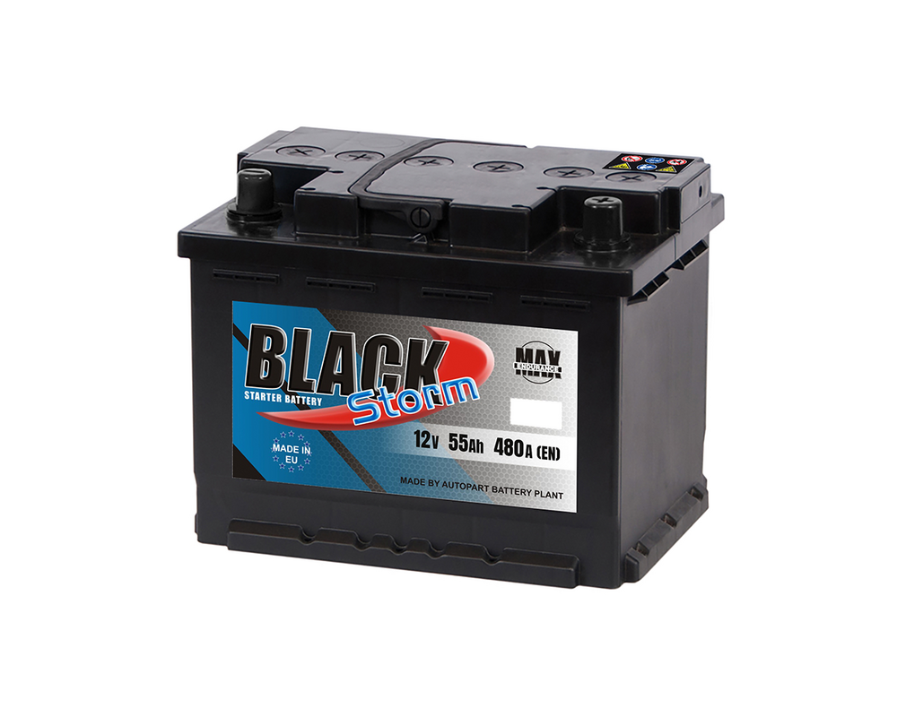 Akumulator rozruchowy, 55 Ah / 12 V prawy Black Storm